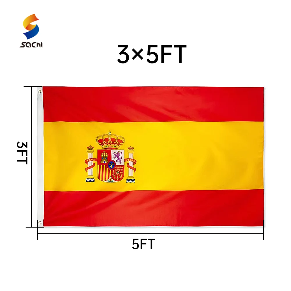 Oem China Manufacturer Custom Size Best Quality Custom R Madrid Team Favorite flags 3x5ft spain Logo Printing Flags