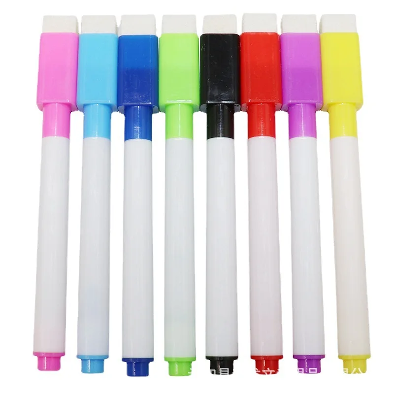 New design Best Quality School Stationery Whiteboard Marker Mini Magnetic Eraser Attached To the pen cover