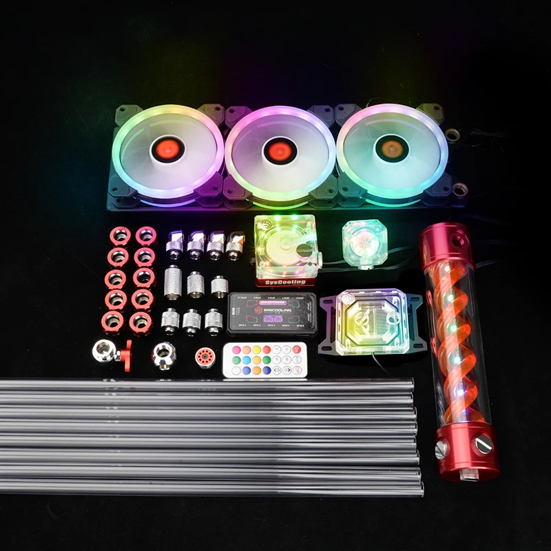 Gaming Computer PC water cooling kit for AMD CPU AM4 socket PETG tube liquid cooling system 360mm radiator RGB support