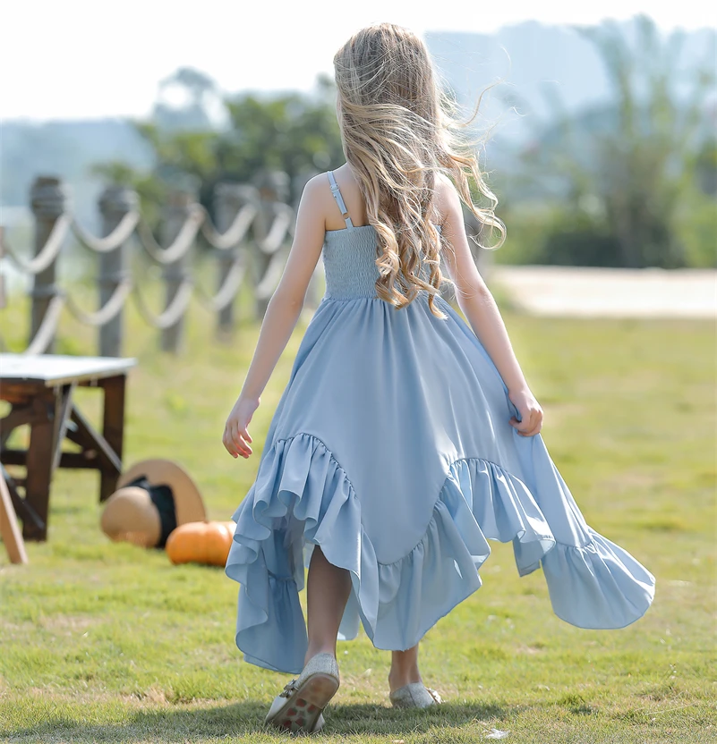 Wholesale Dance Fancy Ball Gown Girls Floral Casual Birthday Wedding Princess Ruffles Flower Girl Dress Cute Fashion Luxury