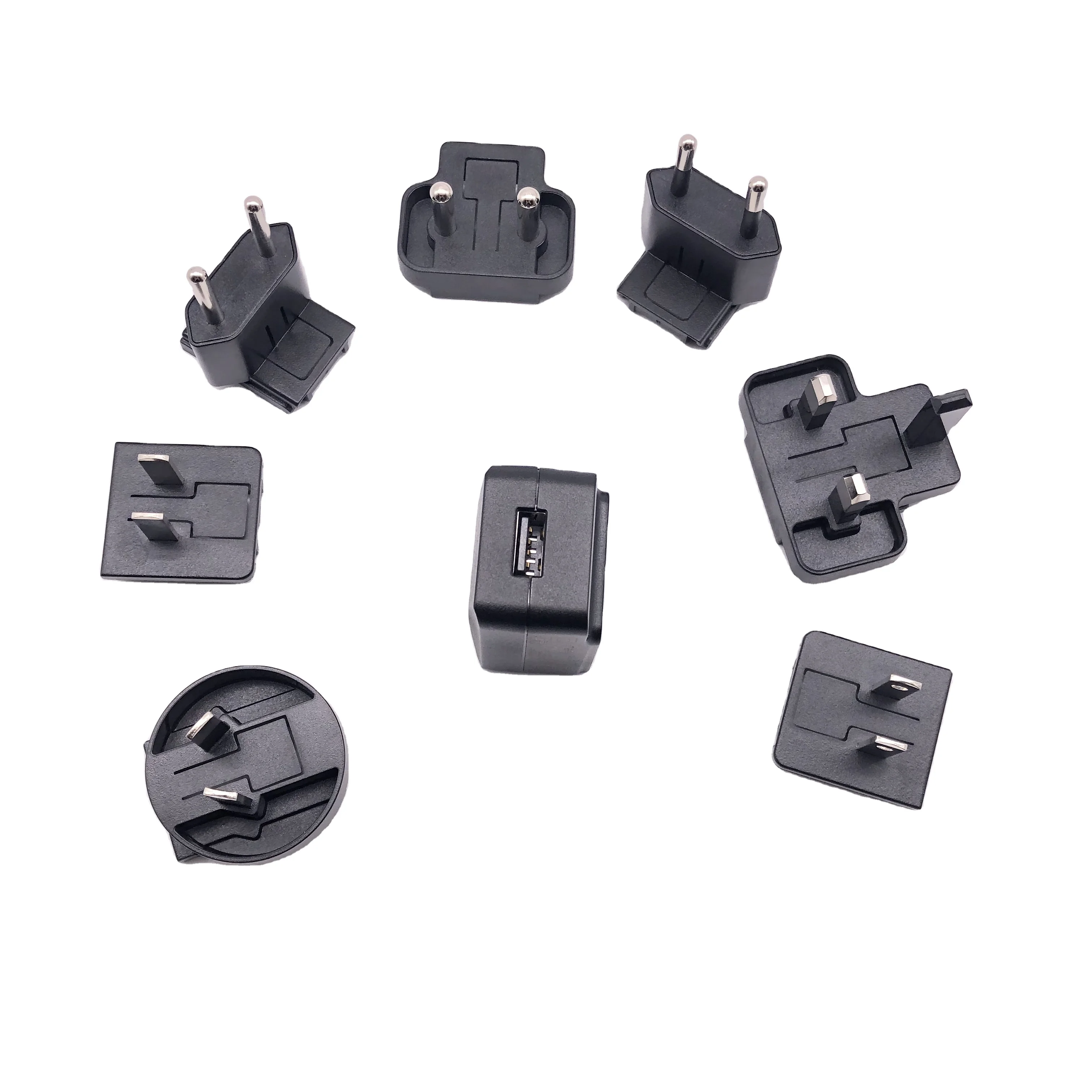 5v 1a detachable plug power adapter charger with UL60950/62368 GS CE SAA PSE KC CCC BIS NOM EAC ARGENTINA SIRC NRCS PSB