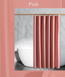 Thick Velvet Luxury Heavy-Duty Fabric Solid Color Waterproof Hotel Feature Bathroom Shower Curtain