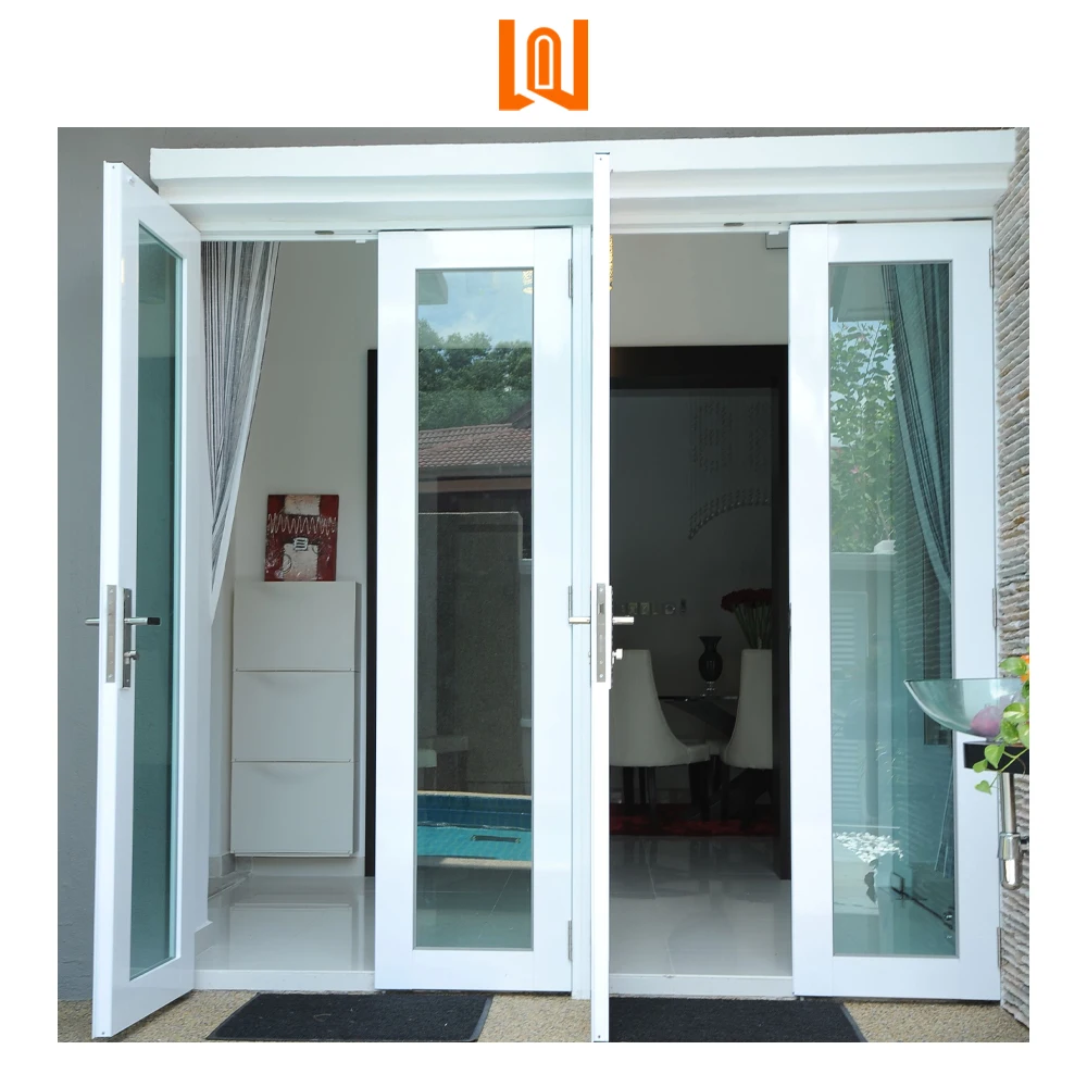 Modern Design Residential Double Triple Glass Plastic PVC Door Vinyl Casement French Doors