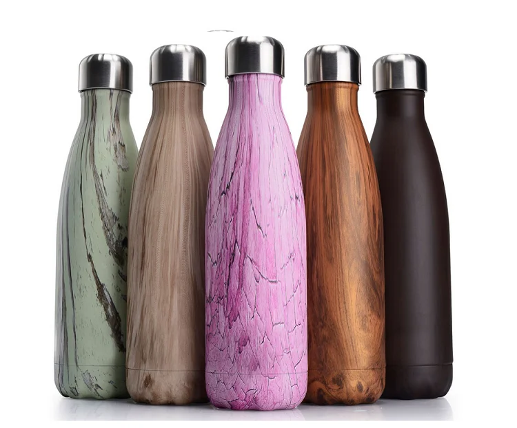 Eco friendly metallic thermo coke water bottle vacuum insulated sports flasks stainless steel cola bottle