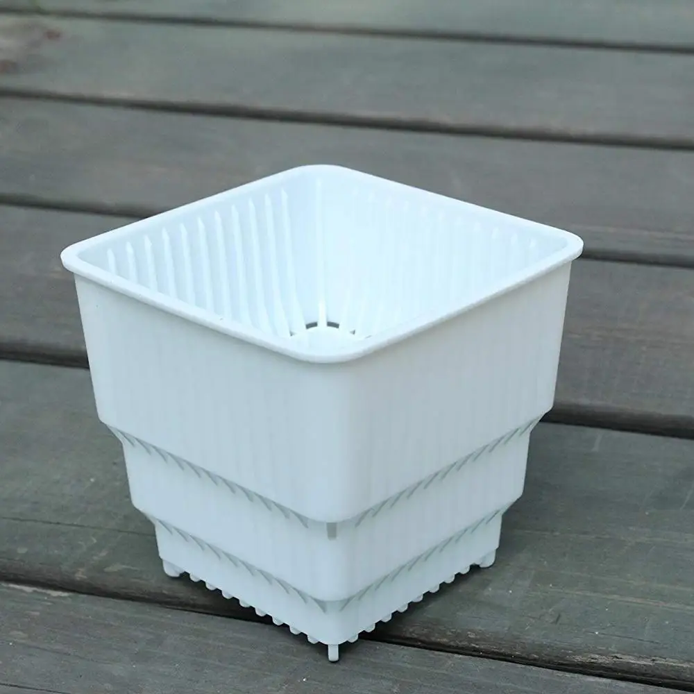 
Plastic Square Nursery and Seedling Pot Container Seed Starting Transplant Planter with Drain Hole for Succulents 