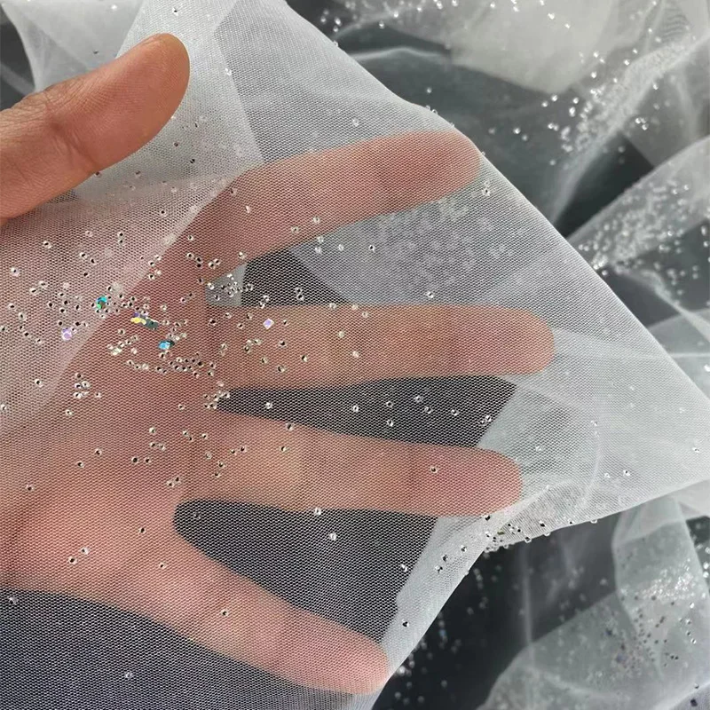 Metallic Mesh DIY Dress Stage Costume Cloth Wedding  Fabric Designer Fabric Party Dance wear Bride fabric