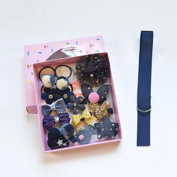 Girls gift box sets clip baby hairpins kids hair accessories crown bows barrettes for children
