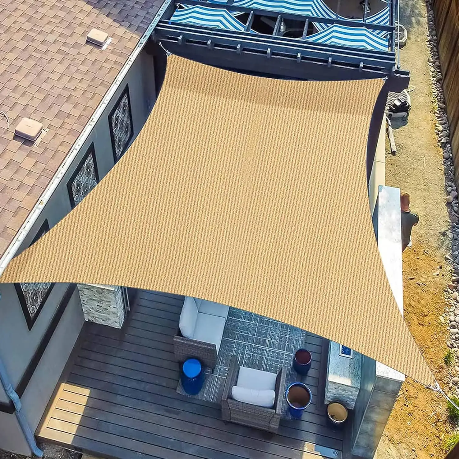 Best-Selling Rectangular Sunshade Sail Cloth with Lightweight Material for Outdoor Canopies Pools UV Protection Water Resistance