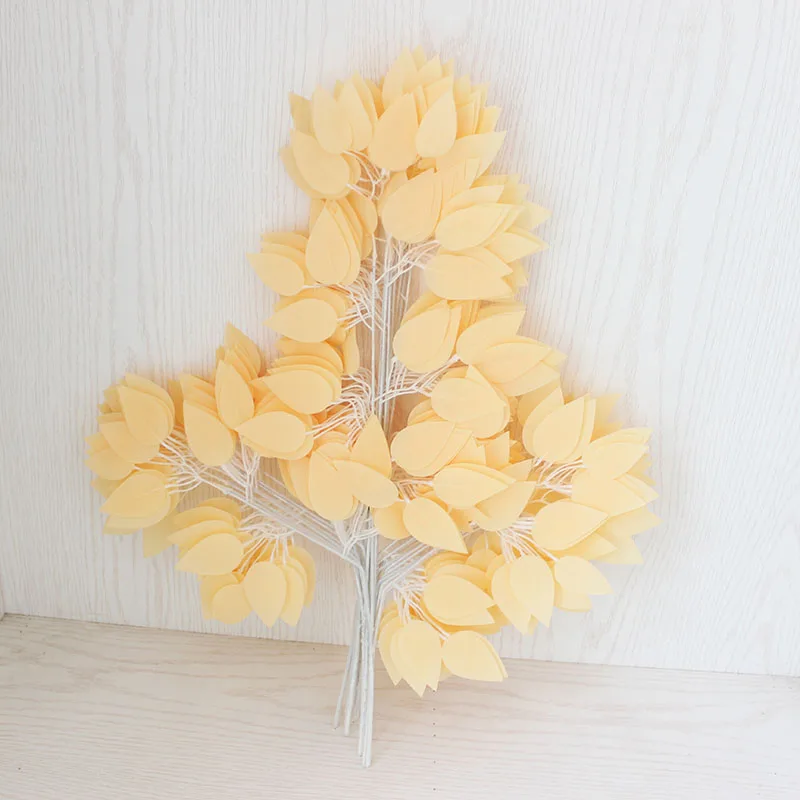 ficus Artificial branches colorful leaf red yellow white leaves  Christmas tree party Halloween decorative ornament garten 2021