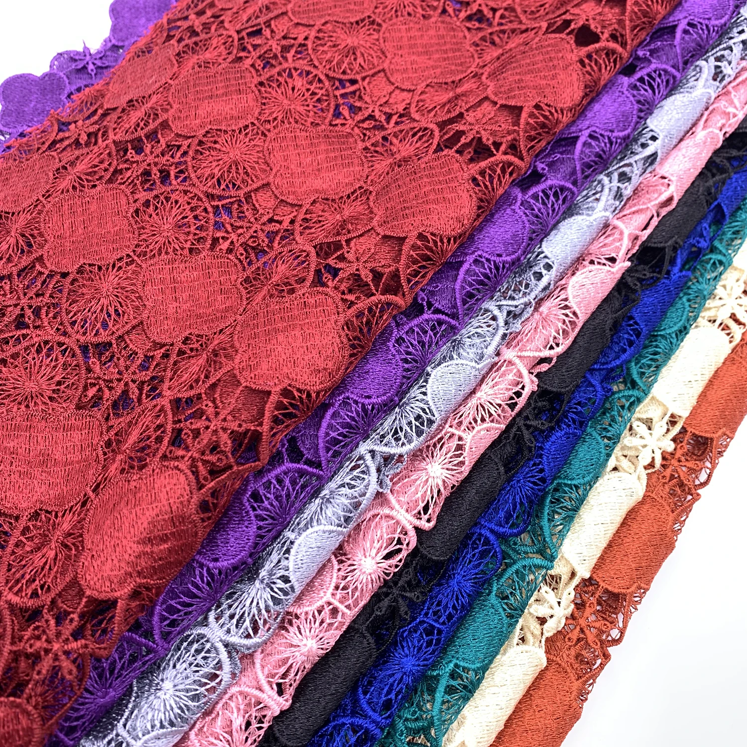 Горячая распродажа цветная 3d Цветочная кружевная ткань гипюр вышивка африканская