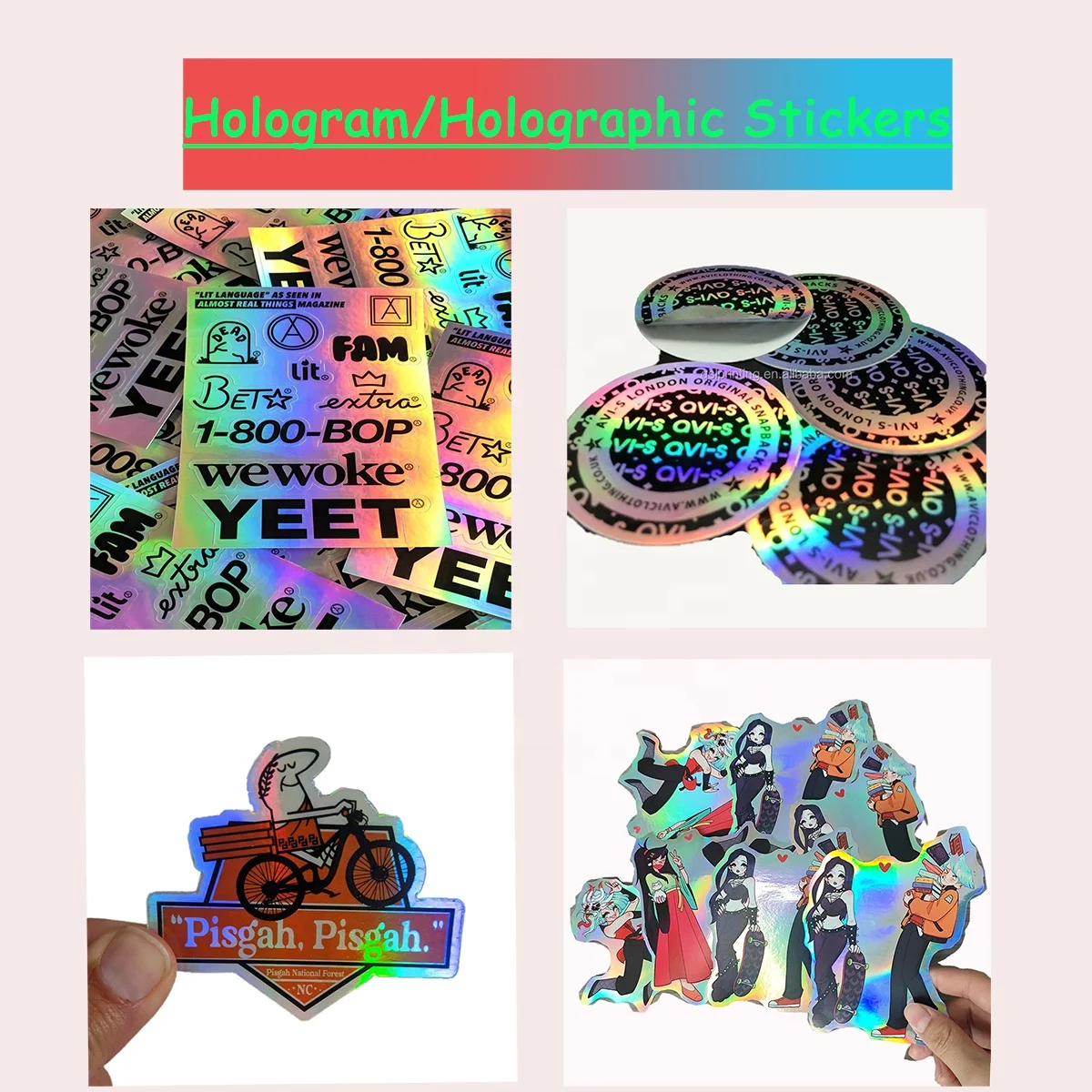 Custom hologram eggshell sticker ultra destructive vinyl material Blank laser eggshell sticker for graffiti painting use