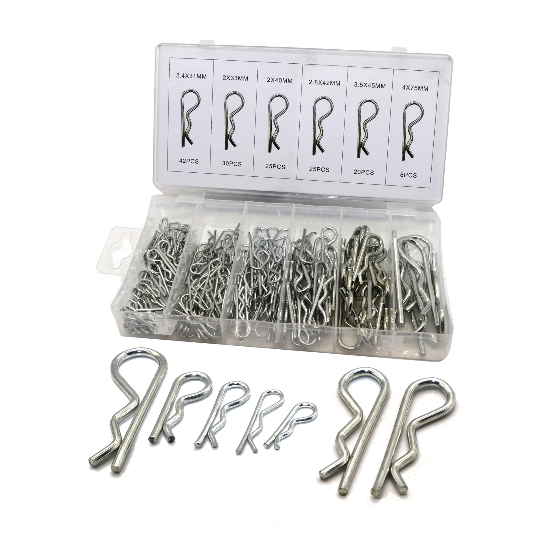 SYD-1091 Factory Price 150pcs assortment  DIN11024 R Type Spring Cotter Pin
