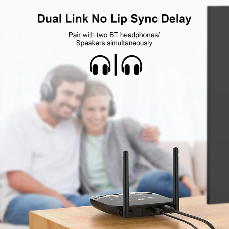 New Arrival Hifi Sound Quality Low Latency 2 In 1V 5.0 BT  Stereo Adapter Audio Transmitter Receiver