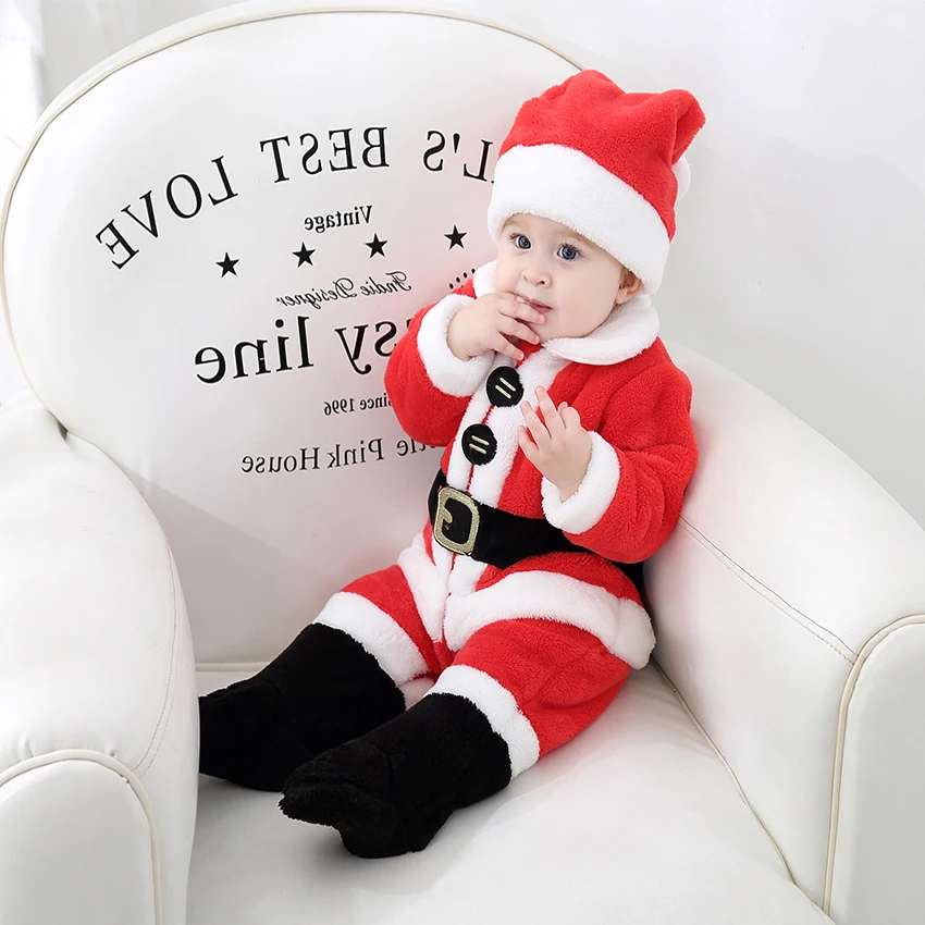 TONWHAR Christmas Gift Santa Claus Onesie Jumpsuit Boys Girls Romper kids halloween costume