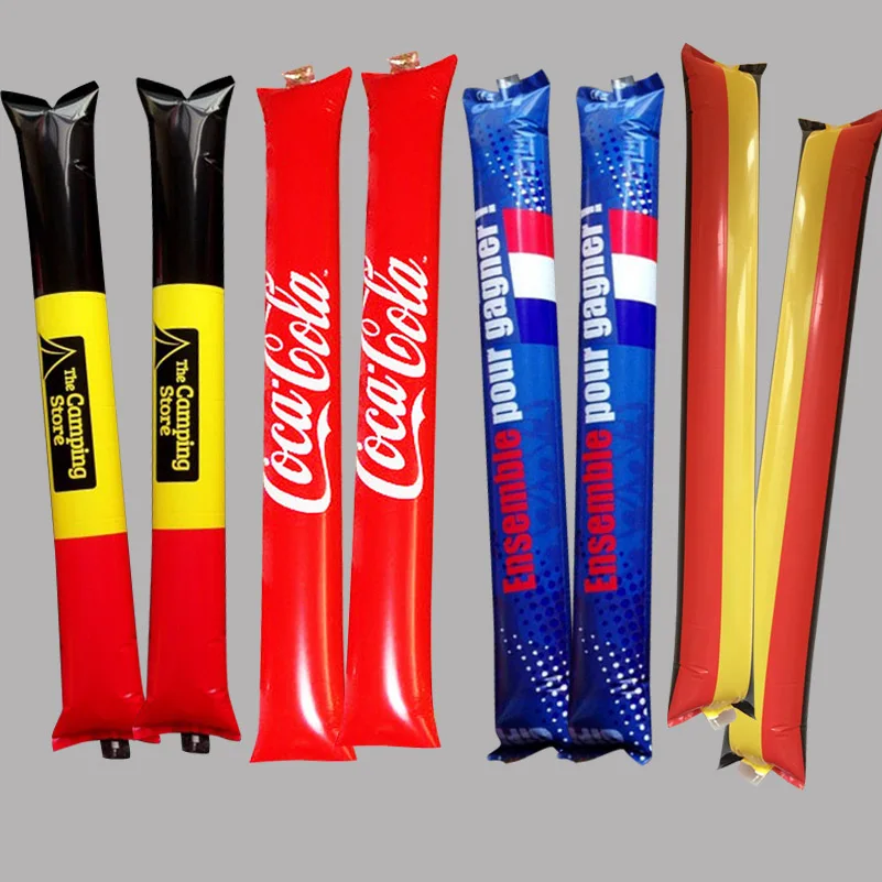 
Hot sale custom letter logo printing PE inflatable cheering banger boom sticks 