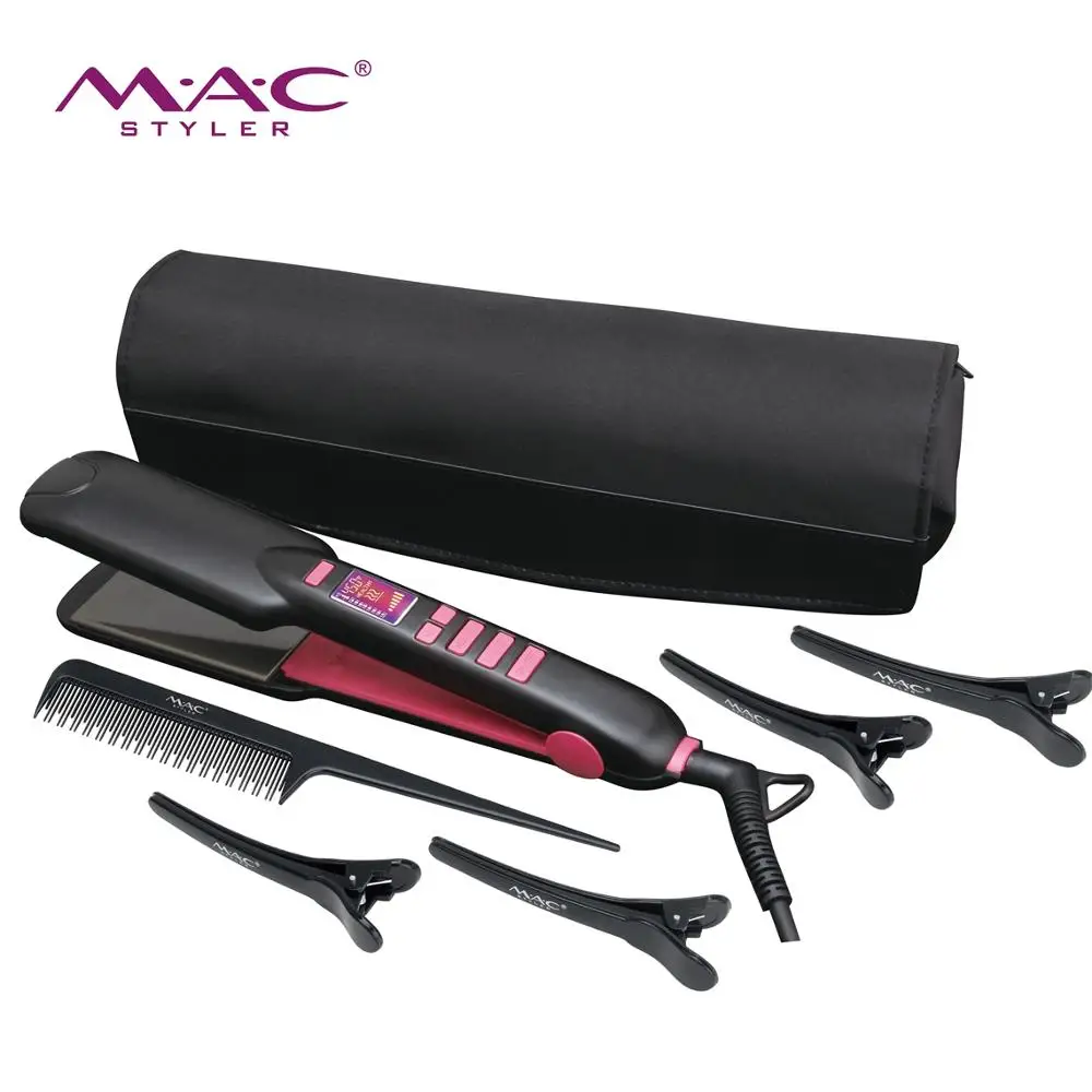 Nano titanium Hair Straightener With Collection Bag Comb 4 Hairpins Professional Barber Salon Equipment Hair Straightener