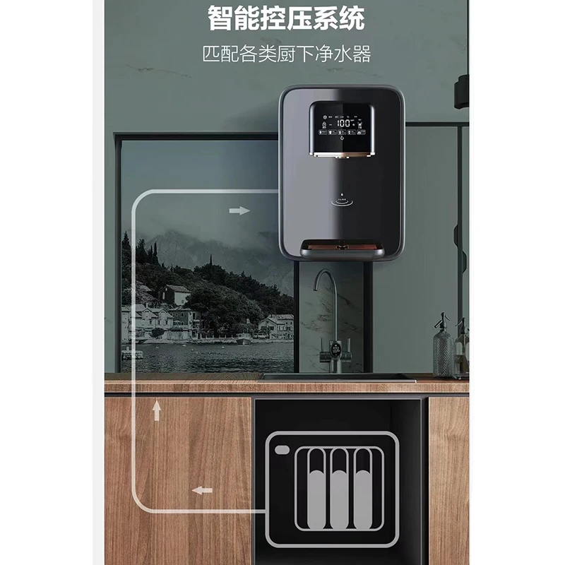 family office use  large screen temperature display wall-mounted hot and cold pipeline water dispenser