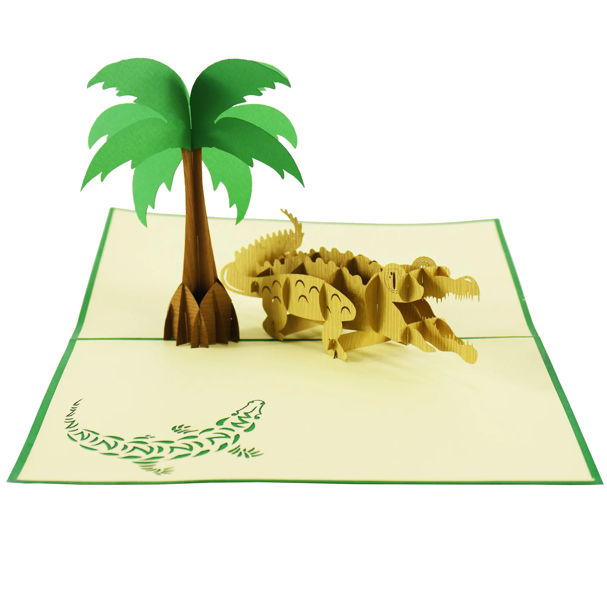 
Crocodile Animal 3D Pop up greeting card Wholesale Vietnam handmade gift custom design creative cards 