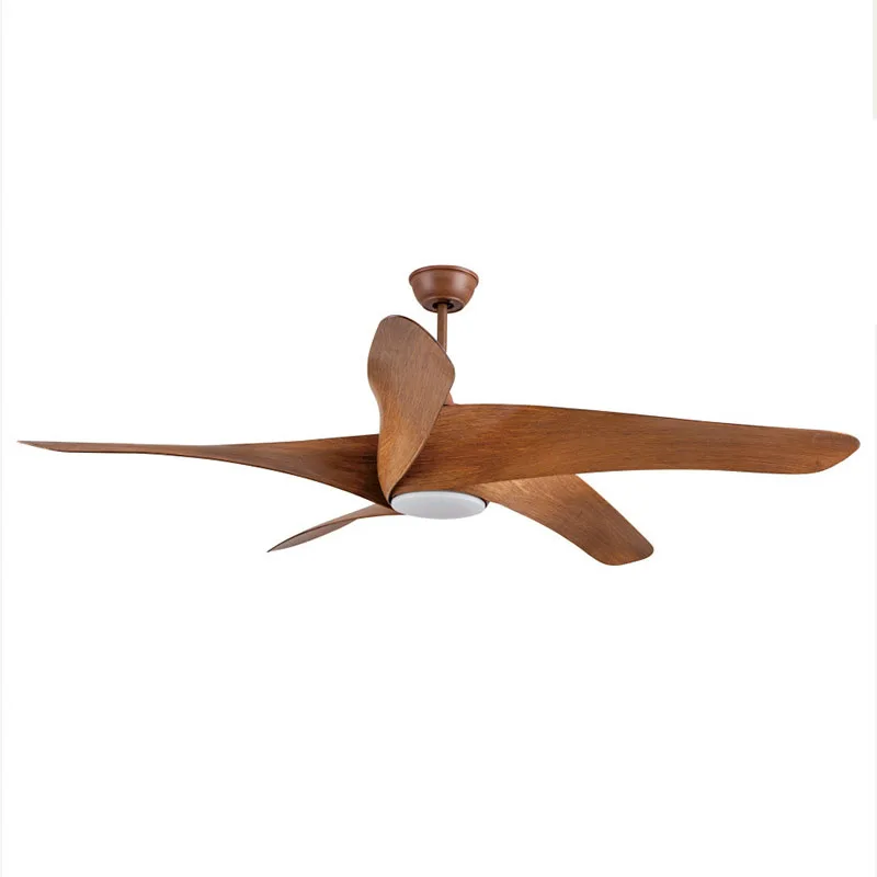Nordic 5 Blades Wave Ceiling Fan Wood Grain Color with Remote Control Energy Efficient Brushless DC Motor Ceiling Fan