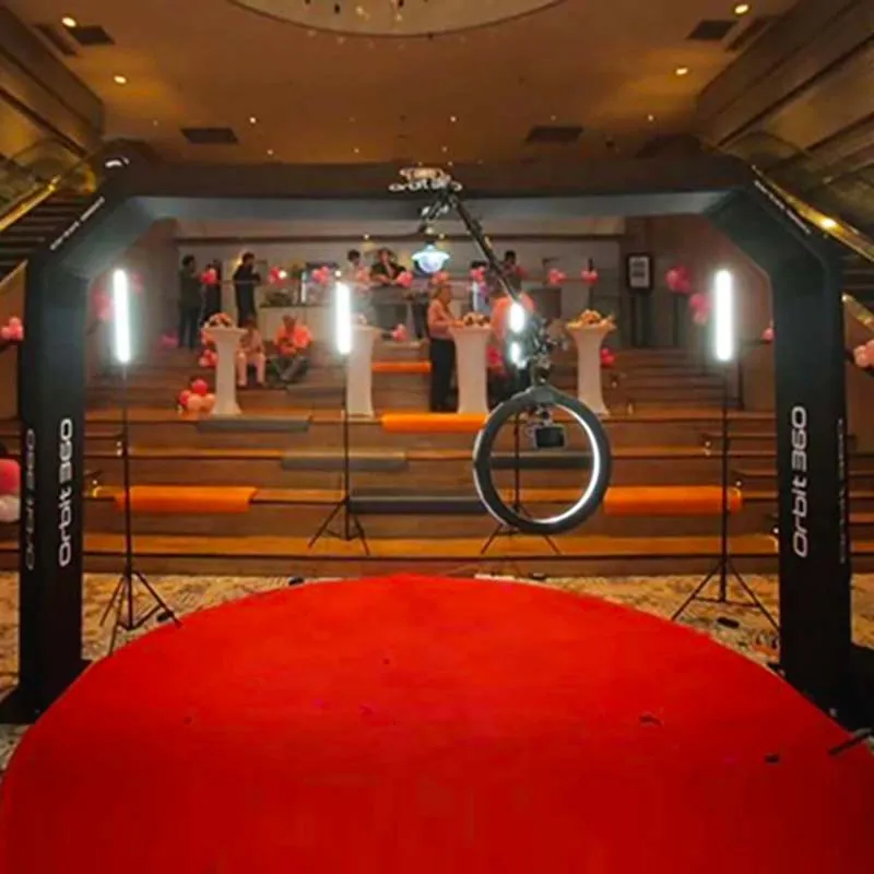 Top One Sky 360 Software Automatic Video Rotating Machine Cart Overhead Photo Booth Remote trip Led Lights For 360 Photo Booth
