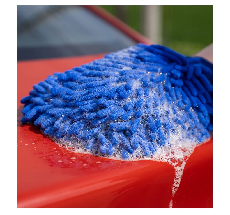 Супер мягкой микрофибры синель для чистки Митт Бытовая Автомойка моющая Чистящая перчатка