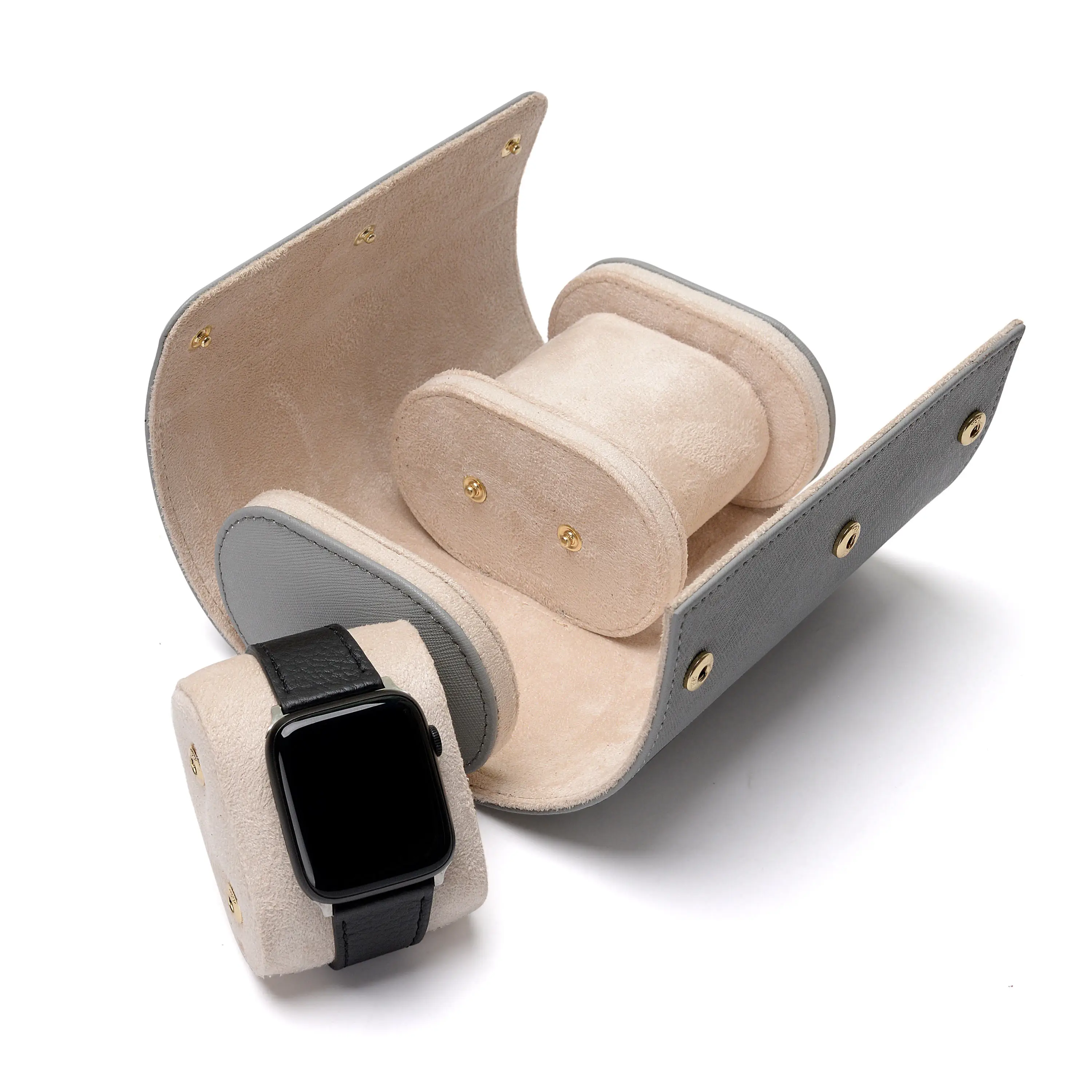 Wholesale New Products wheel rolling watch fashion watch roll 2 slots waterproof watch roll travel case