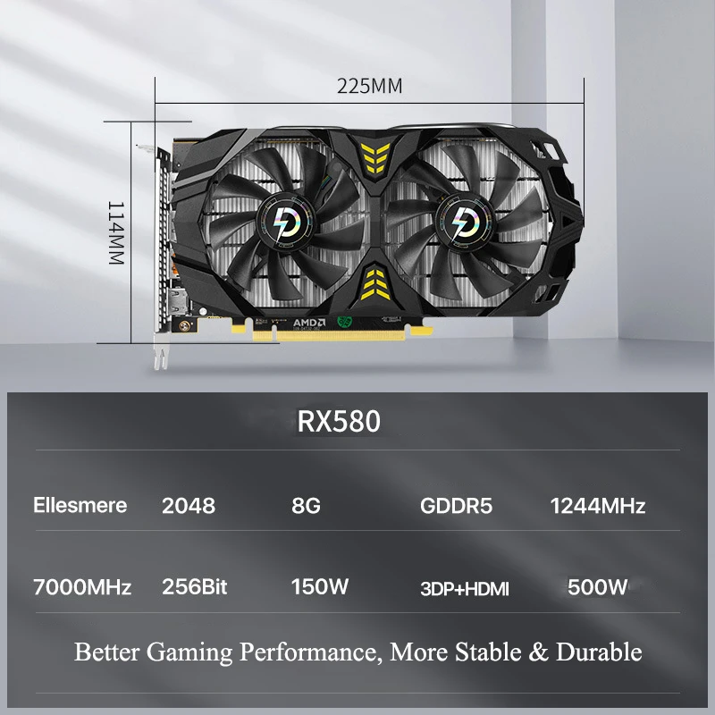 Видеокарта RX 580 8 ГБ видеокарта gpu gaming GT 220 240 340 730 740 GTS450 GTX 1660 Супер 750TI HD7570 6770