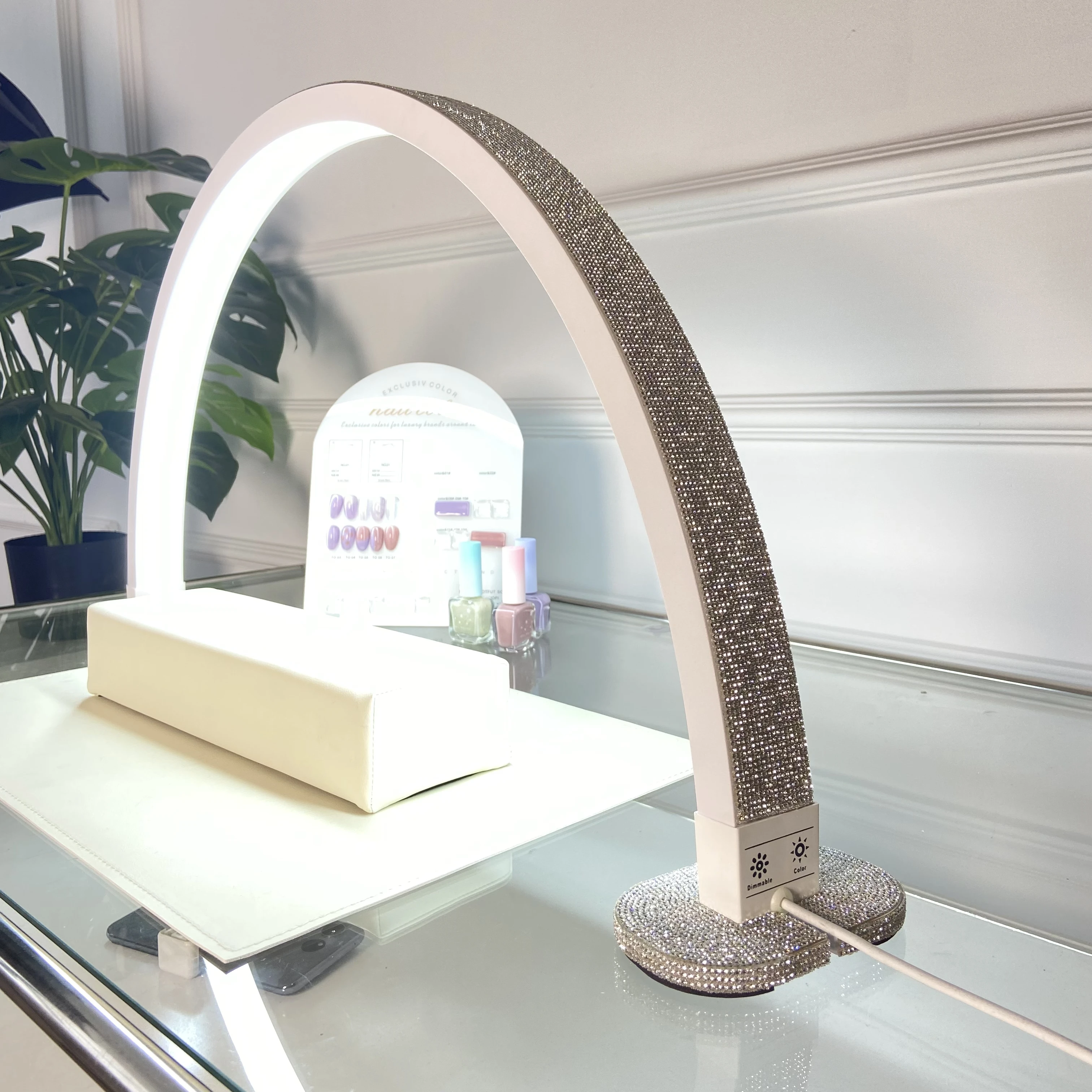 Half Moon Lash Nail Light Rhinestone Smart Half 48w Wholesale Professional Led Nail Table Lamp Solon LED Lamp