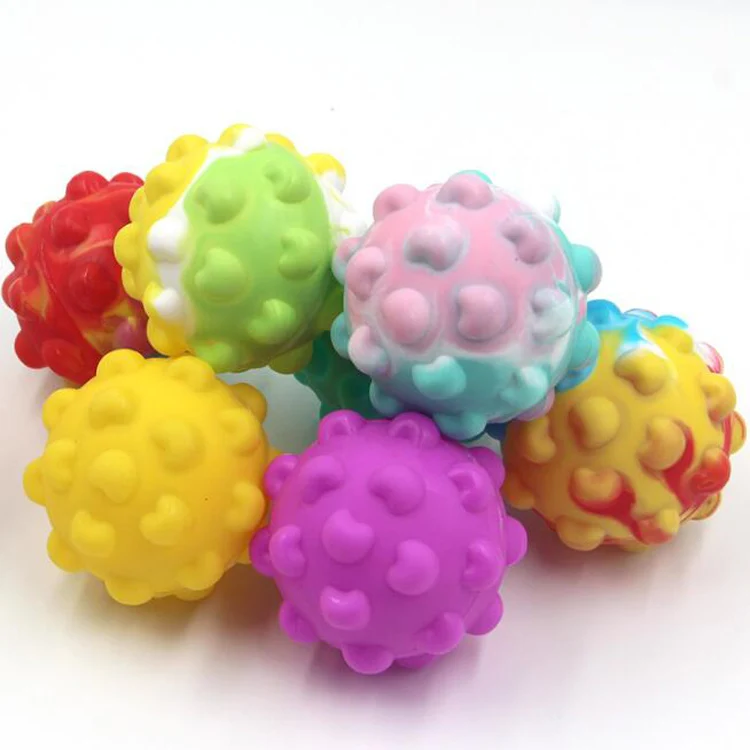 Custom Promotional Gifts Fidget Sensory Squeeze Toys Round Anti Stress Squishy Balls For Kids And Adults Silicone Massage Ball