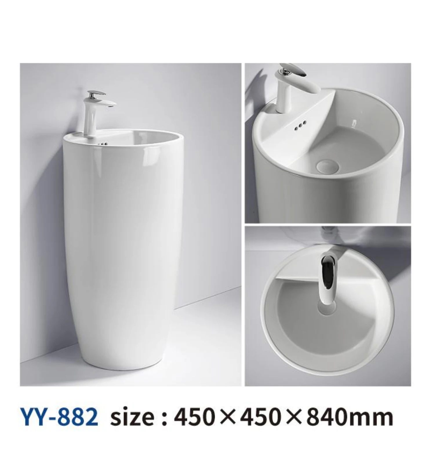 BTO Bathroom Sanitary Unique Pedestal Basin Free standing basin for Construction Industries