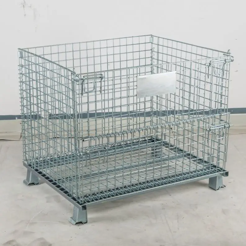 Wholesale Custom Professional Warehouse Galvanized Partition Lockable Layer Forklift Metal Wire Mesh Cage