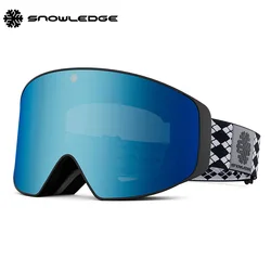 Snowledge 197D Ski Goggles Frameless Magnetic Interchangeable Lens 100% UV400 Protection Snow Goggles for Men Women