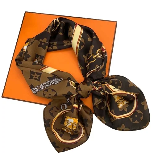 
Promotional Square 100% Silk Scarf Women Ladies Neck Tie Clothing Twill Silk Scarves 