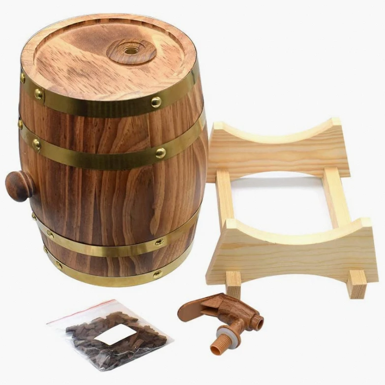 5 litre Oak aging Wine barrel Whisky Barrel dispenser Drink Juice Liquor Barrel Beer Bucket Wine Dispenser