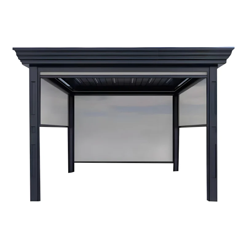 Modern Bioclimatic Outdoor Pergola Gazebo Pavilion Retractable Aluminium Louvered Design Electric 3x3 3x4 6x4m Sizes Available