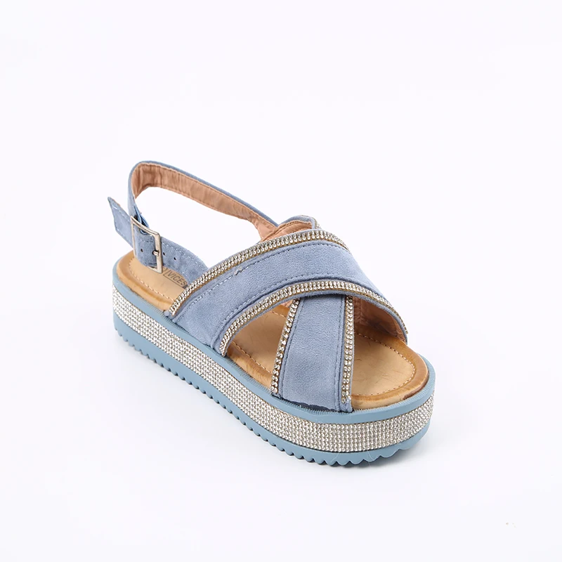 Hot selling lady shinning sandals slippers shoes for women wedge shoes new design