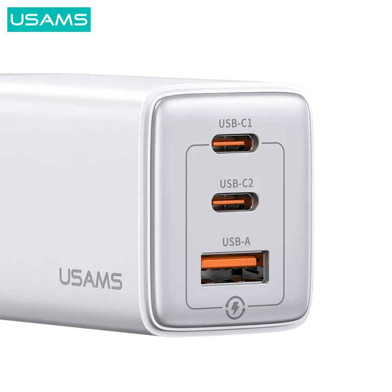 USAMS CC180 65W GaN PD Universal USB Type C Fast Portable Laptop Cell Phone Wall Charger Adapter