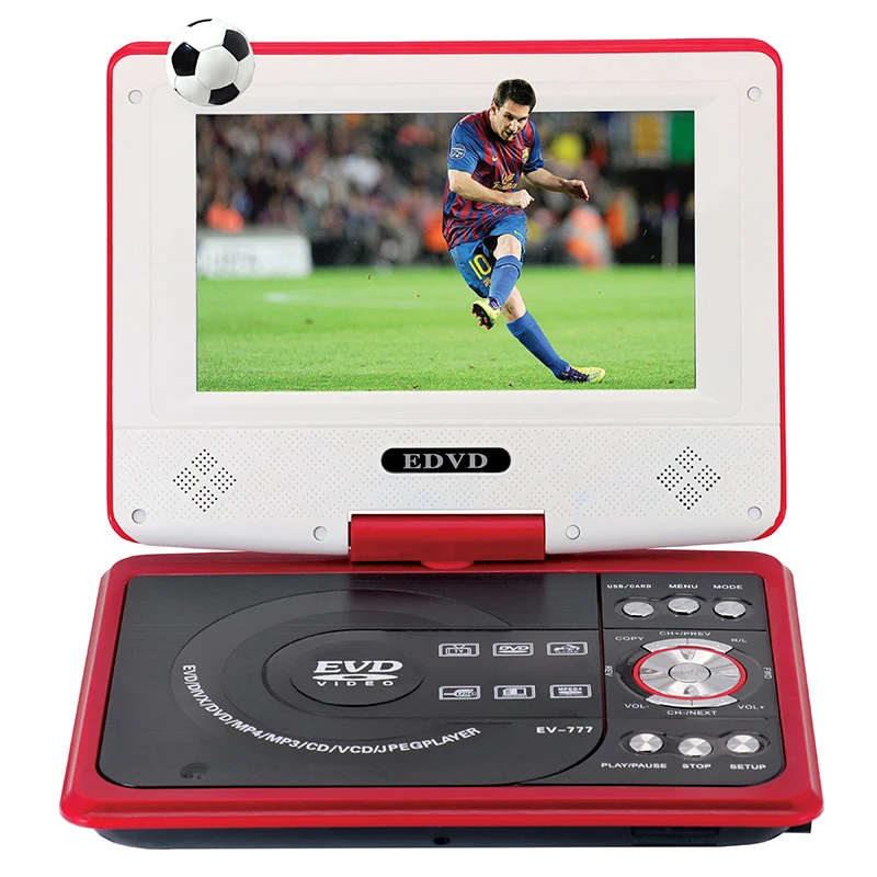 Display high resolution color 7inch TFT LCD screen portable dvd Media player