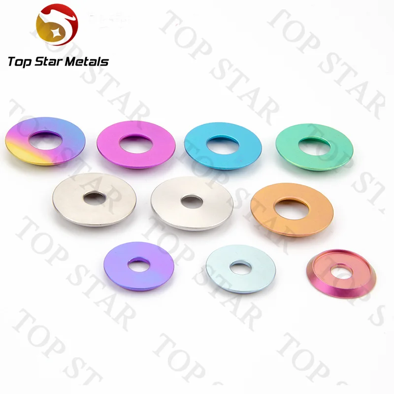 TITST Titanium Washer M1.6 M2 M2.5 M3 M4 M5 M6 DIN 125 Flat Washer DIN 127 Spring Lock Washer Ti GR2 Polished spacer
