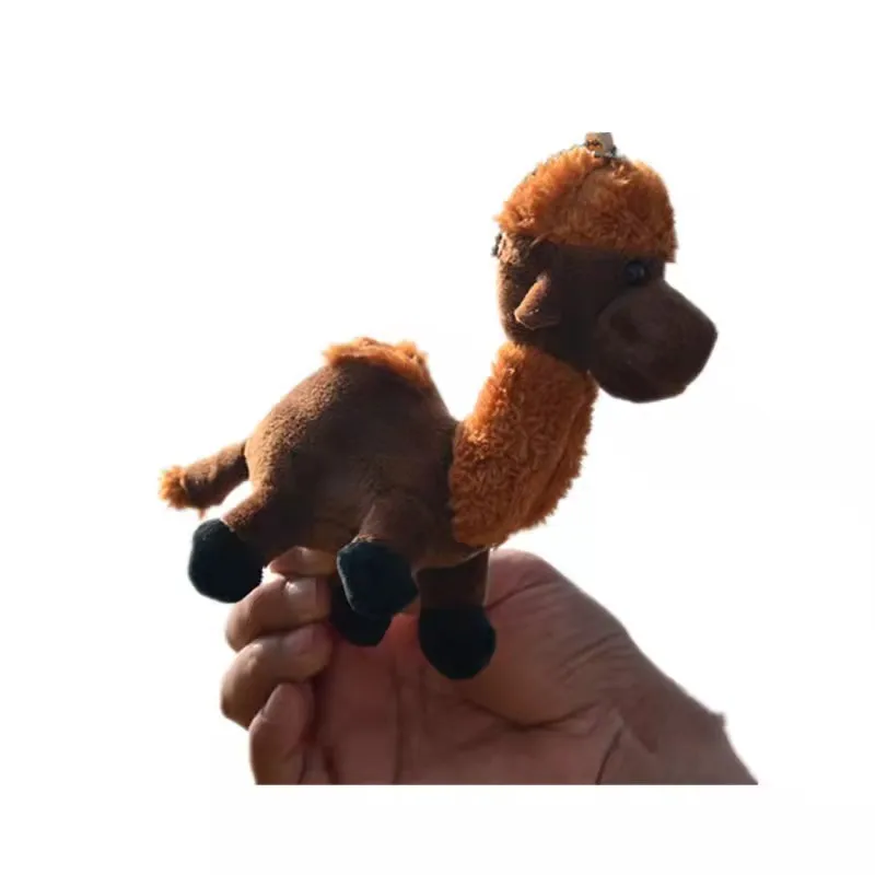 fluffy Cute Mini Fur Camel Key Ring Pendant With Mental Buckle For Bag Accessories Christmas Decoration