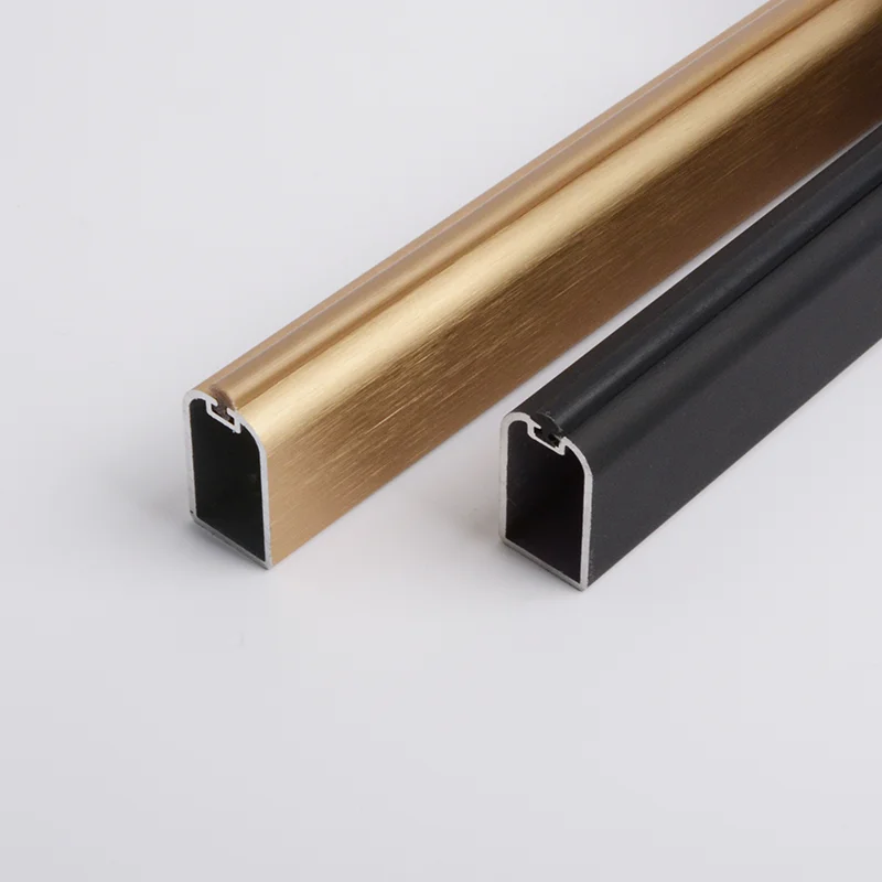 Aluminum Customized Black  Wardrobe Hardware Hanging Rail Wardrobes Closet Silent Non-slip Clothes Wardrobe Tube