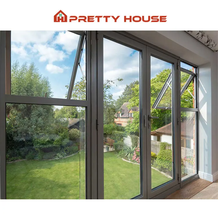 Exterior outdoor french double door house villa entry thermal break swing hinged doors patio aluminum double casement door