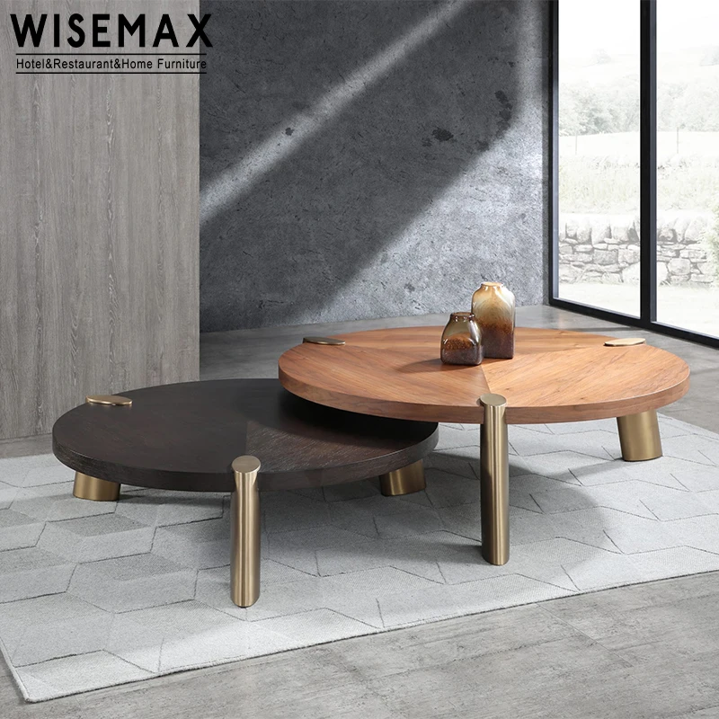 WISEMAX FURNITURE Nordic Simplicity style Elegant Metal hotel-grade tea table Solid Wood durable Marble Coffee Table for home
