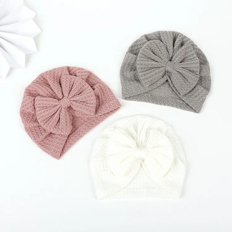 2025 New Baby Turban Bow knot Cotton Stretchy Turban hats Infant Head Wrap Baby Girls Headwear