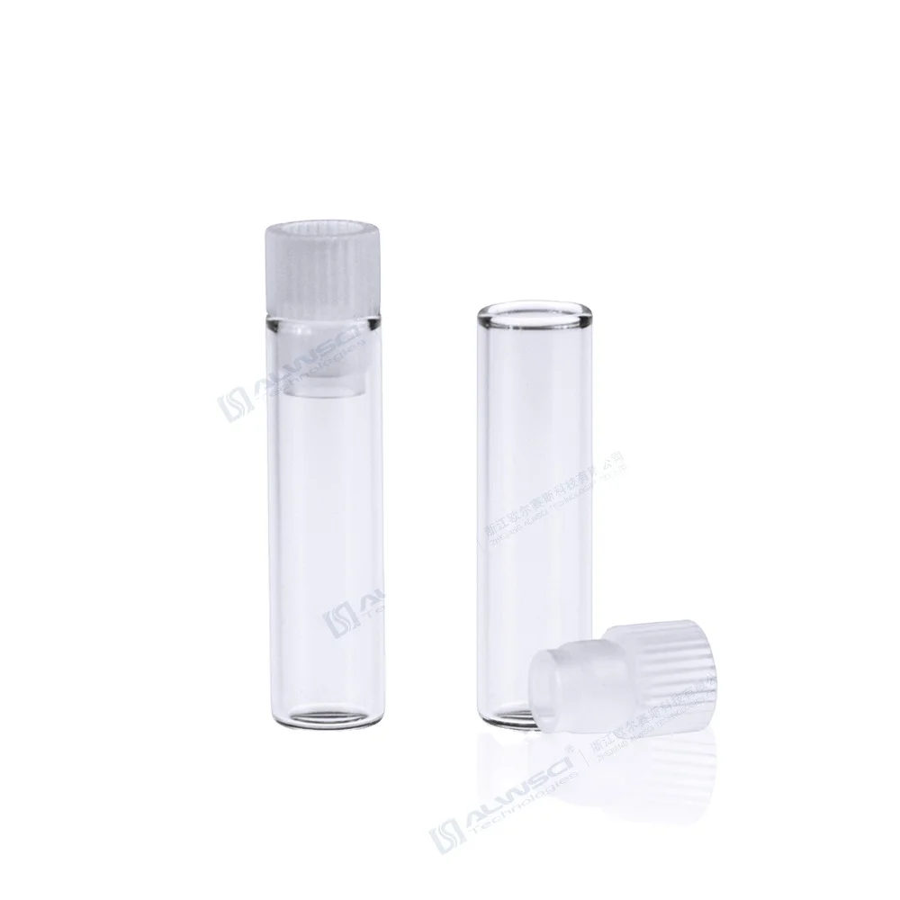 Alwsci 1mL 8x30mm Flat Base Clear Glass Shell Vial with Plug