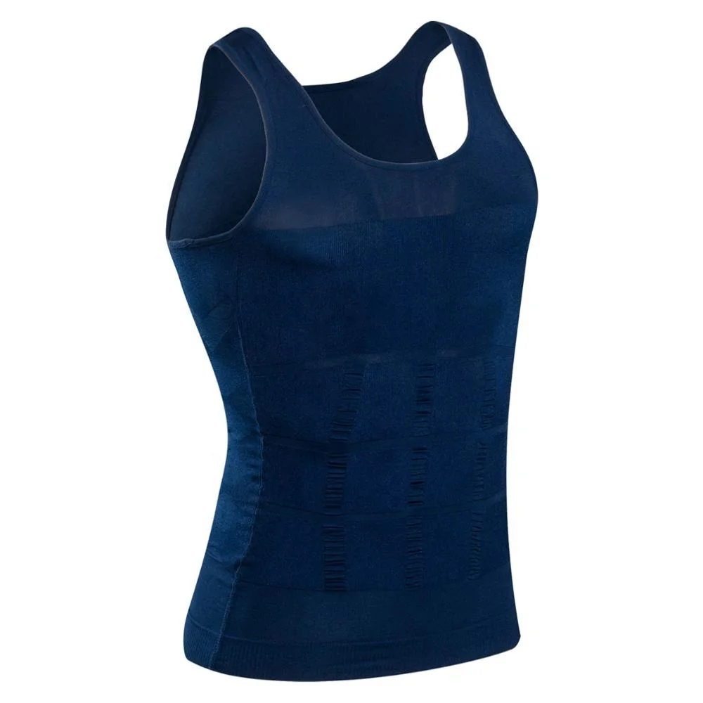  W006 прошитая Классическая утягивающая мужская майка 70D с панелями для коррекции фигуры