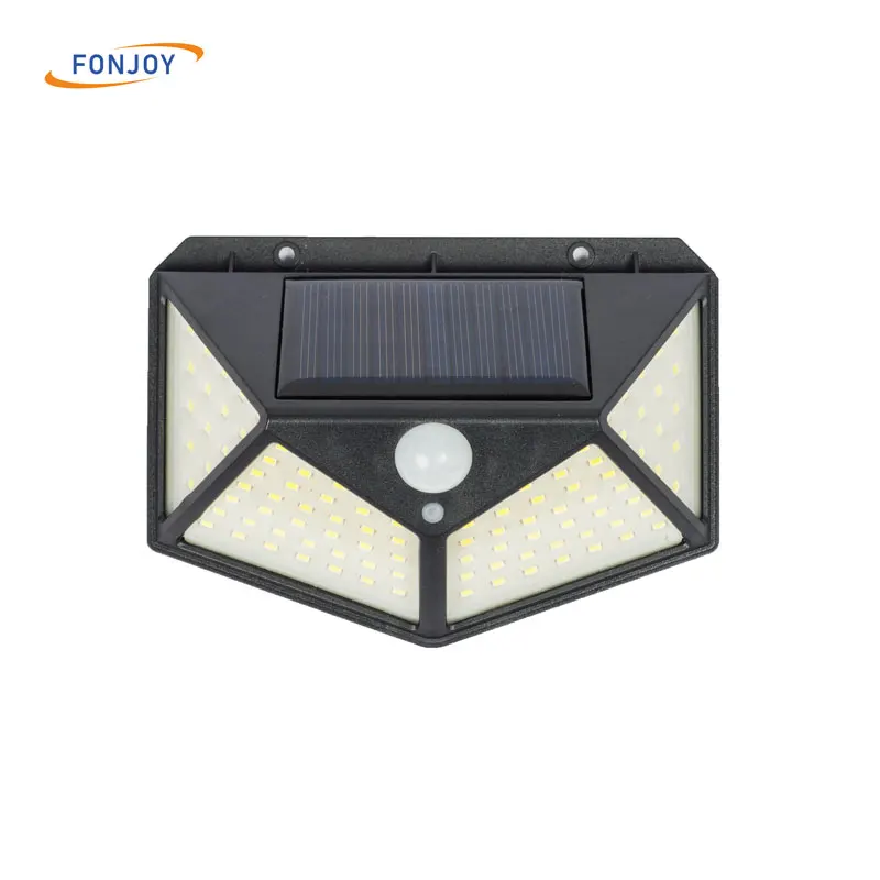 100 LED SMD 3 modes 270 big light emitting angle PIR motion sensor light solar wall light wireless outdoor waterproof LED IP65