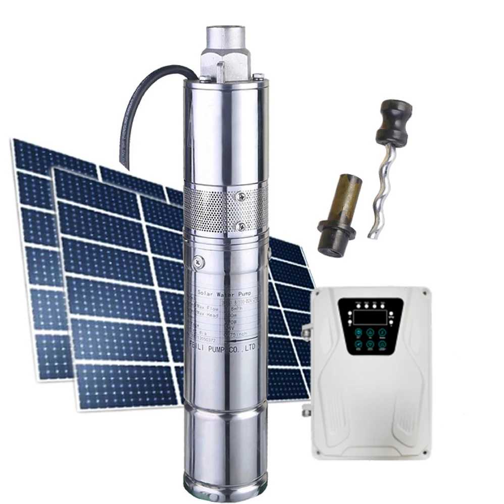 Irrigation High Flow Solar Pump on Sale China 72v 1100w 3 Inch Electric Water Ce Solar Deep WELL PUMP 3 Years 72 DC24V FULANKE