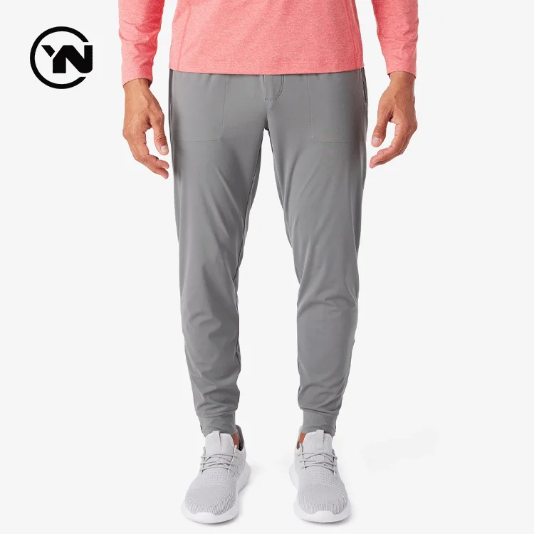Custom Logo Light Weight Athletic Zip Pockets High Tech Nylon Stretchy Running Sweatpants Activewear Sports Gym Men Jogger Pants