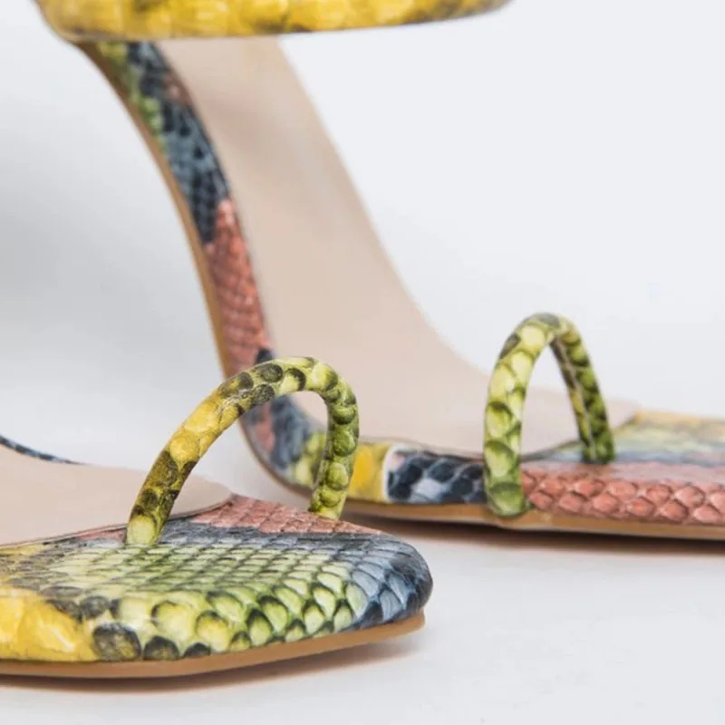 Women shoes 2020 slippers sandals high heels stiletto shoes women snake skin sandals for women and ladies